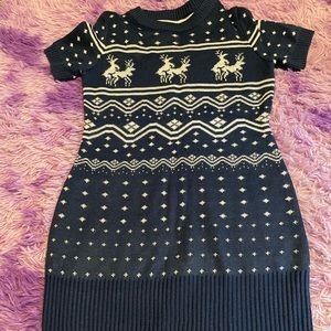 Reindeer Christmas sweater dress